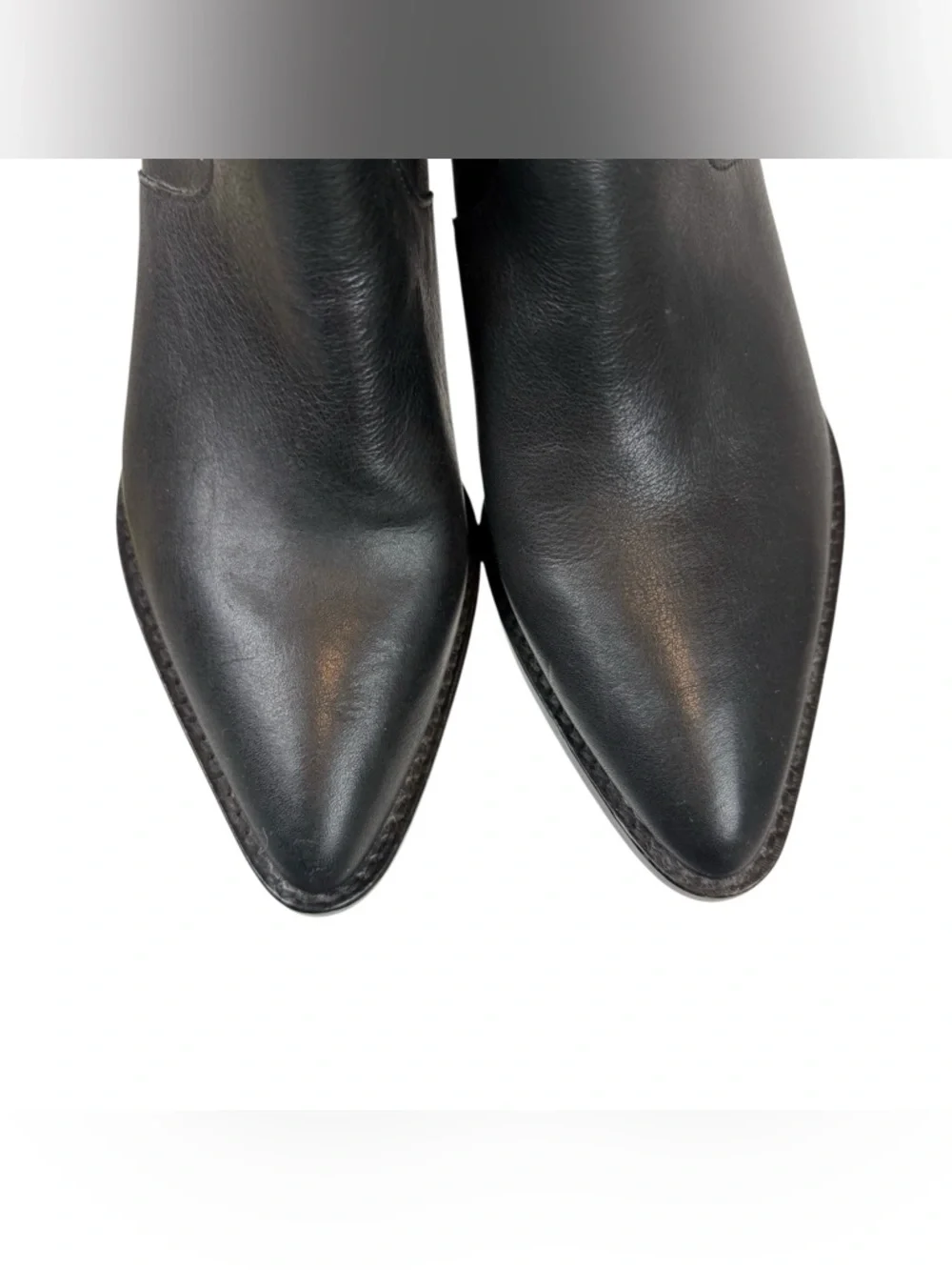 J. Crew Black Leather Point‎ Toe Heeled Chelsea Western Ankle Boots Size 8